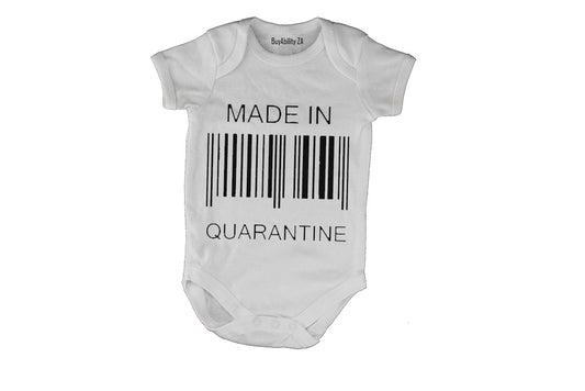 Made in Quarantine - Barcode - Baby Grow