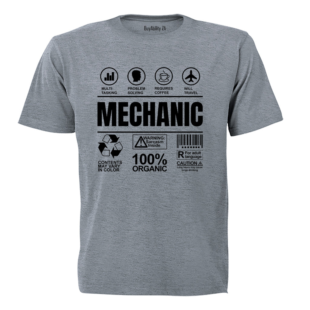 Mechanic Label - Adults - T-Shirt - BuyAbility South Africa