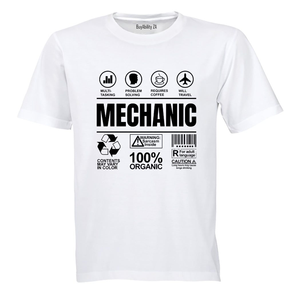 Mechanic Label - Adults - T-Shirt - BuyAbility South Africa