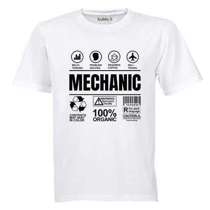Mechanic Label - Adults - T-Shirt - BuyAbility South Africa
