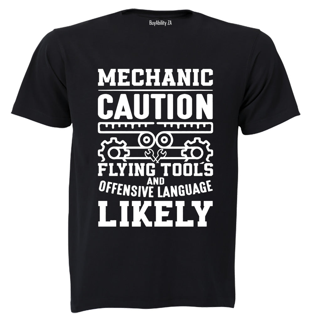 Mechanic Caution - Adults - T-Shirt - BuyAbility South Africa