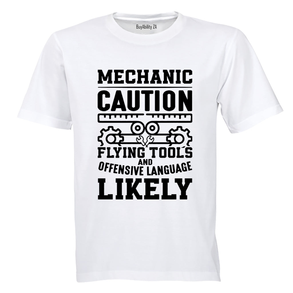 Mechanic Caution - Adults - T-Shirt - BuyAbility South Africa