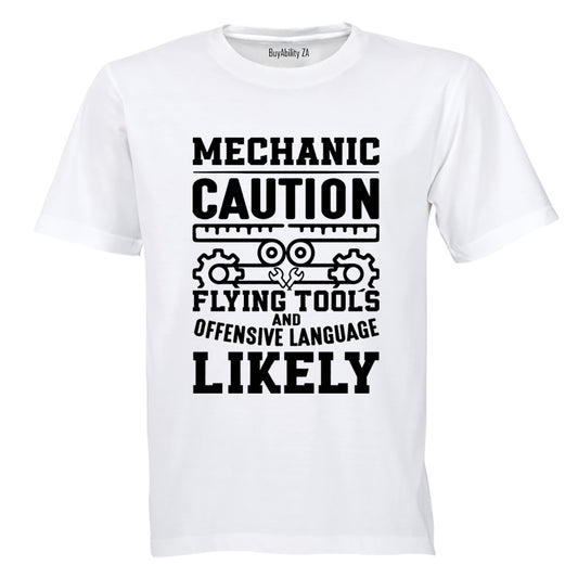 Mechanic Caution - Adults - T-Shirt - BuyAbility South Africa