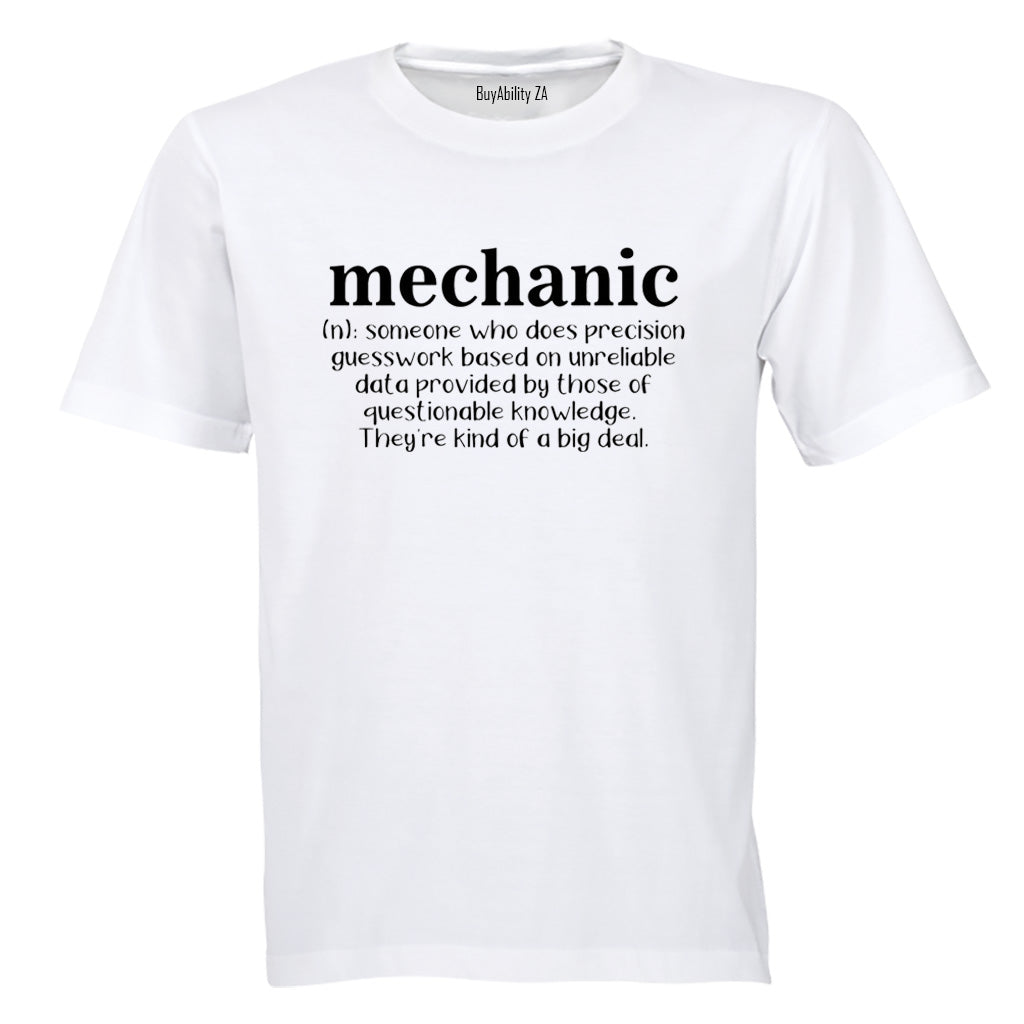 Mechanic Definition - Adults - T-Shirt - BuyAbility South Africa