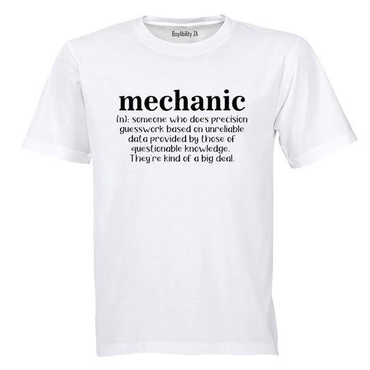 Mechanic Definition - Adults - T-Shirt - BuyAbility South Africa