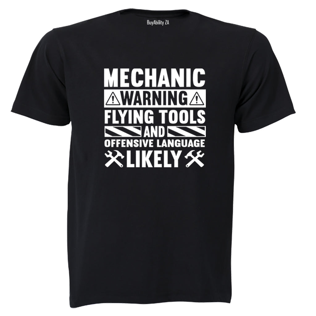Mechanic Warning - Adults - T-Shirt - BuyAbility South Africa