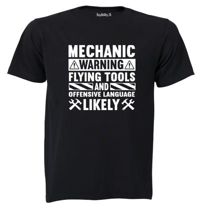 Mechanic Warning - Adults - T-Shirt - BuyAbility South Africa