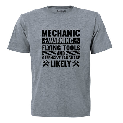 Mechanic Warning - Adults - T-Shirt - BuyAbility South Africa
