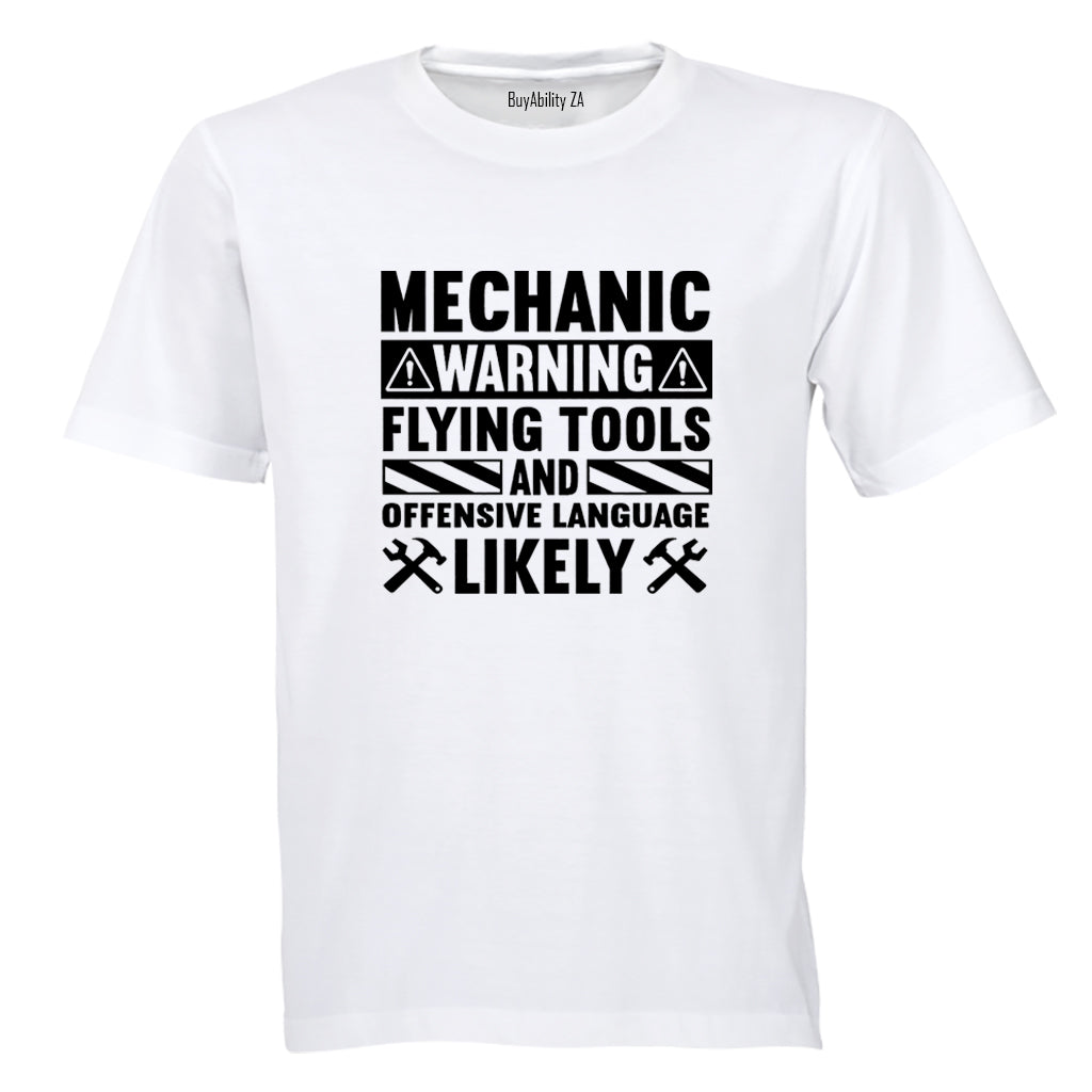 Mechanic Warning - Adults - T-Shirt - BuyAbility South Africa