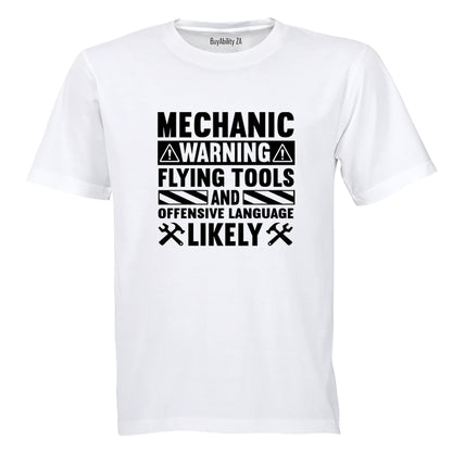 Mechanic Warning - Adults - T-Shirt - BuyAbility South Africa