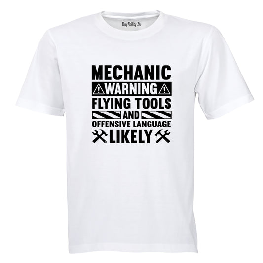 Mechanic Warning - Adults - T-Shirt - BuyAbility South Africa