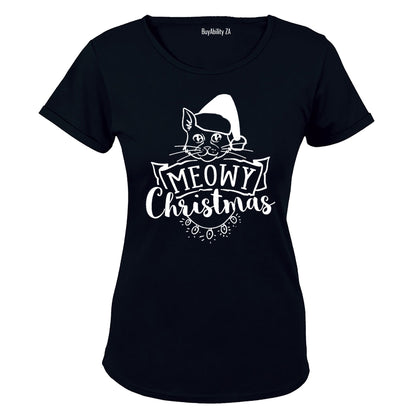 Meowy Christmas Cat - Ladies - T-Shirt