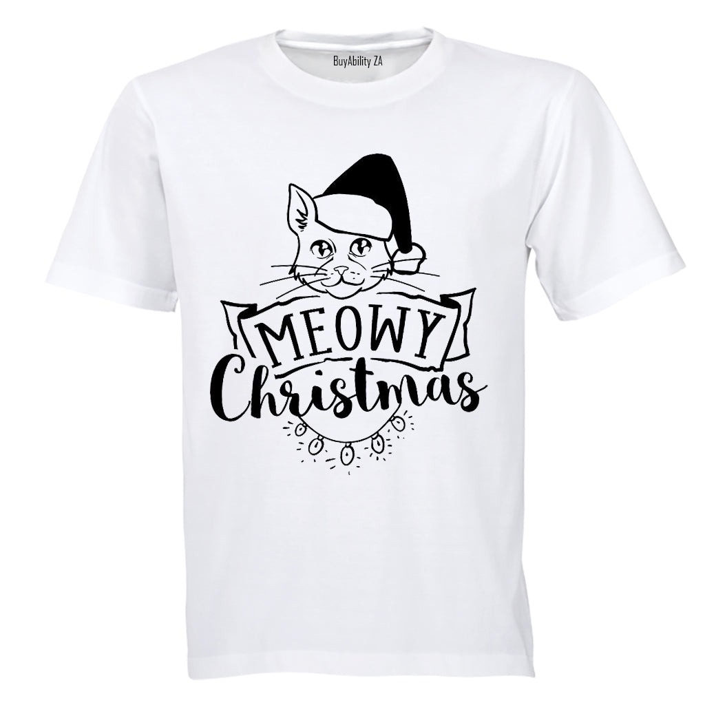Meowy Christmas Cat - Adults - T-Shirt