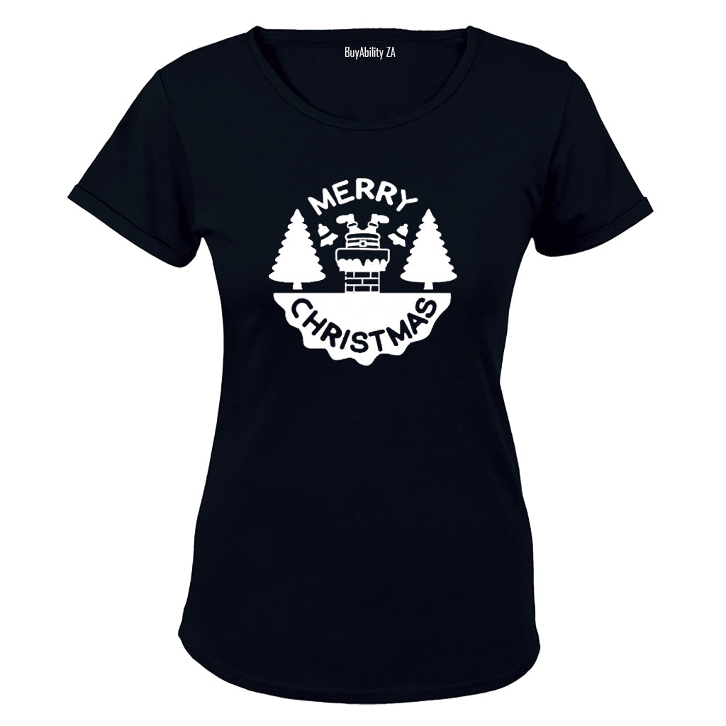 Merry Christmas - Chimney Santa - Ladies - T-Shirt