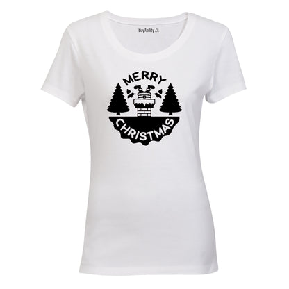 Merry Christmas - Chimney Santa - Ladies - T-Shirt