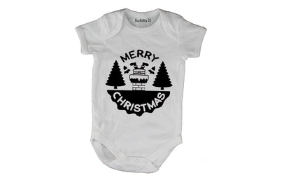 Merry Christmas - Chimney Santa - Baby Grow