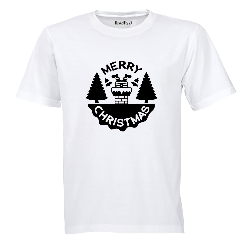Merry Christmas - Chimney Santa - Adults - T-Shirt