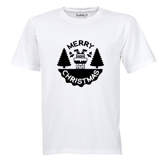 Merry Christmas - Chimney Santa - Adults - T-Shirt