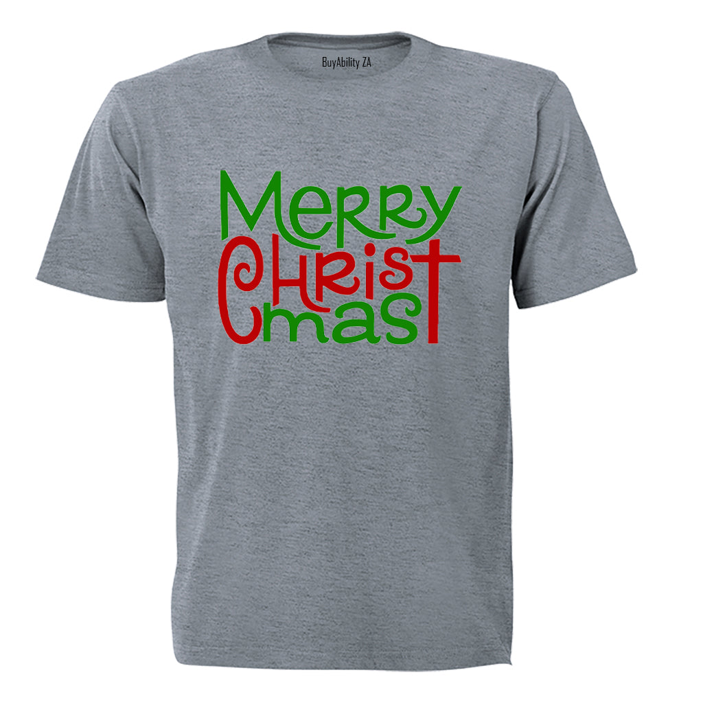 Merry Christmas - Green & Red - Adults - T-Shirt