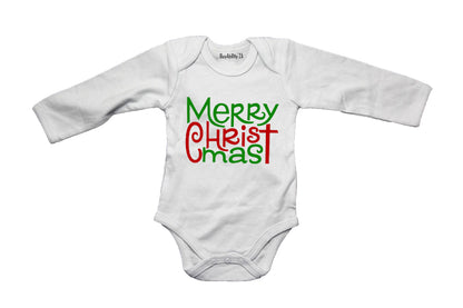 Merry Christmas - Green & Red - Baby Grow