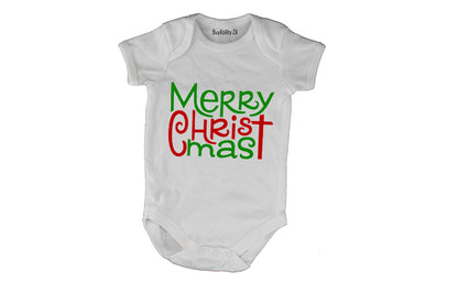 Merry Christmas - Green & Red - Baby Grow
