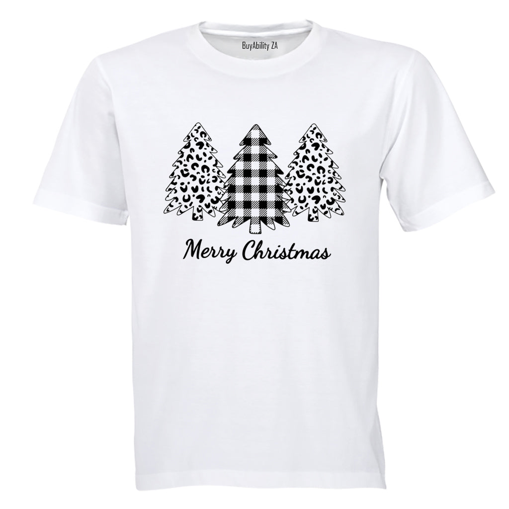 Merry Christmas - Pattern Trees - Adults - T-Shirt