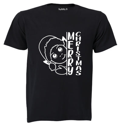 Merry Christmas - Peeking Elf - Adults - T-Shirt