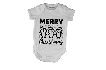 Merry Christmas - Penguins - Baby Grow