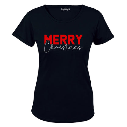 Merry Christmas - Red - Ladies - T-Shirt