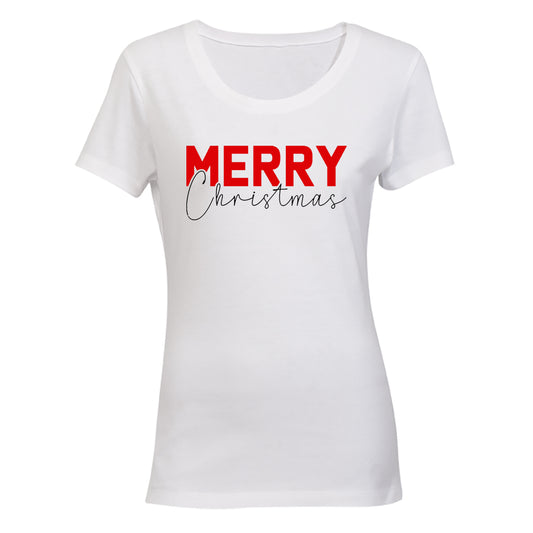 Merry Christmas - Red - Ladies - T-Shirt - BuyAbility South Africa