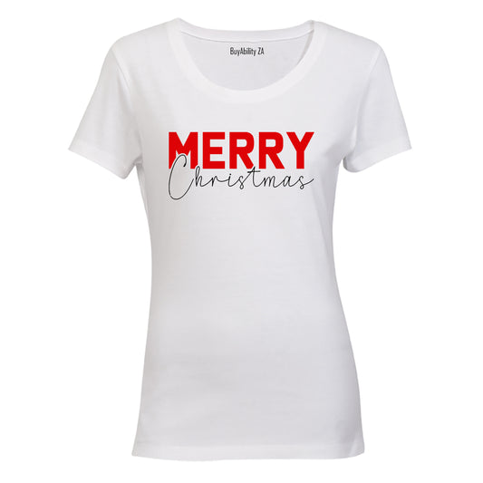 Merry Christmas - Red - Ladies - T-Shirt