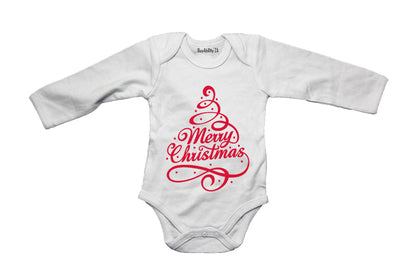 Merry Christmas - Red Tree - Baby Grow