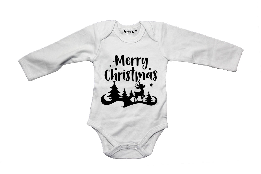 Merry Christmas - Reindeer Silhouette - Baby Grow
