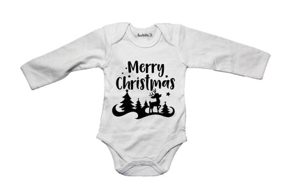 Merry Christmas - Reindeer Silhouette - Baby Grow