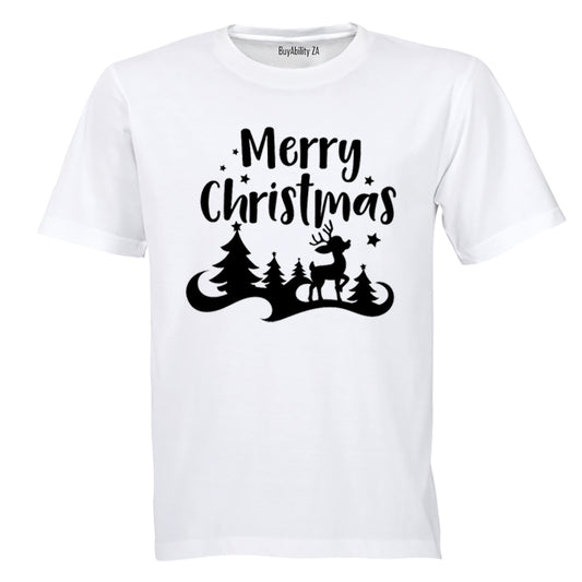 Merry Christmas - Reindeer Silhouette - Kids T-Shirt