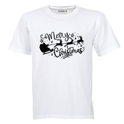 Merry Christmas - Santa Sleigh - Adults - T-Shirt