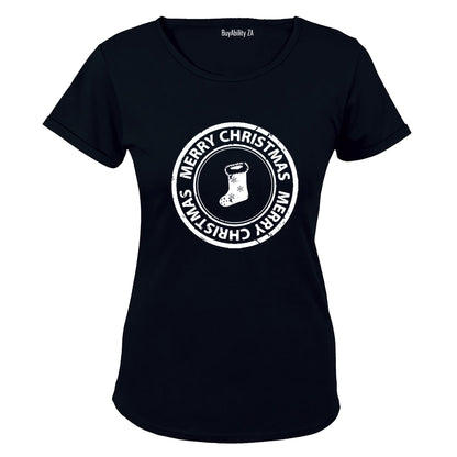 Merry Christmas - Stocking Stamp - Ladies - T-Shirt