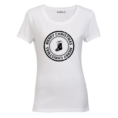 Merry Christmas - Stocking Stamp - Ladies - T-Shirt