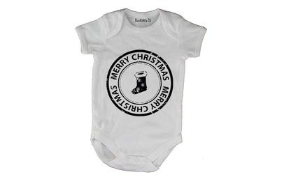 Merry Christmas - Stocking Stamp - Baby Grow