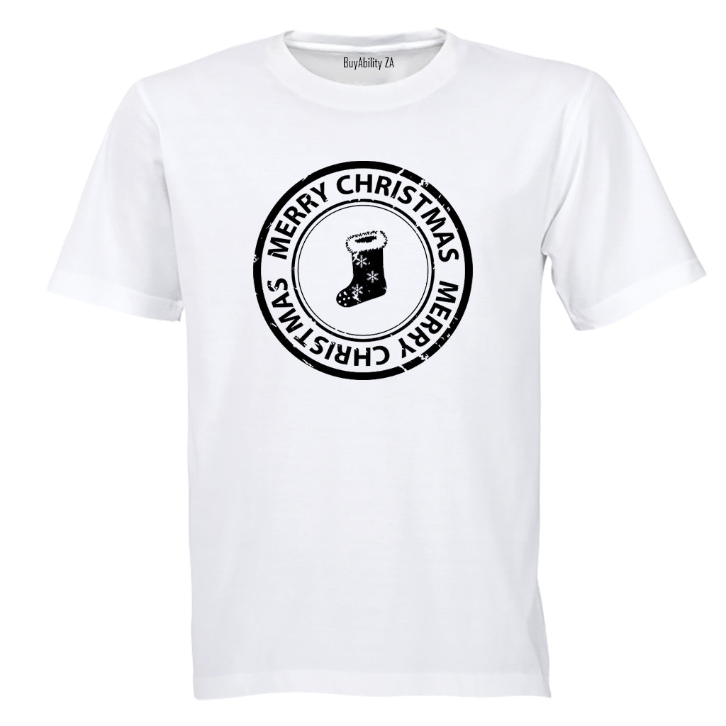 Merry Christmas - Stocking Stamp - Kids T-Shirt