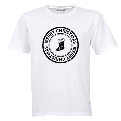 Merry Christmas - Stocking Stamp - Kids T-Shirt
