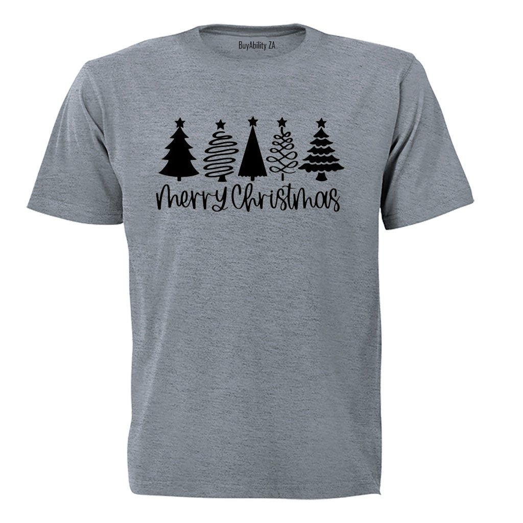 Merry Christmas - Trees Design - Adults - T-Shirt