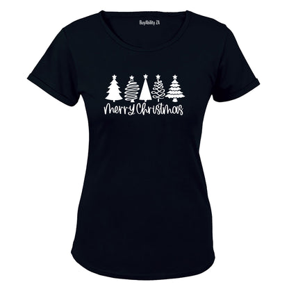 Merry Christmas - Trees Design - Ladies - T-Shirt