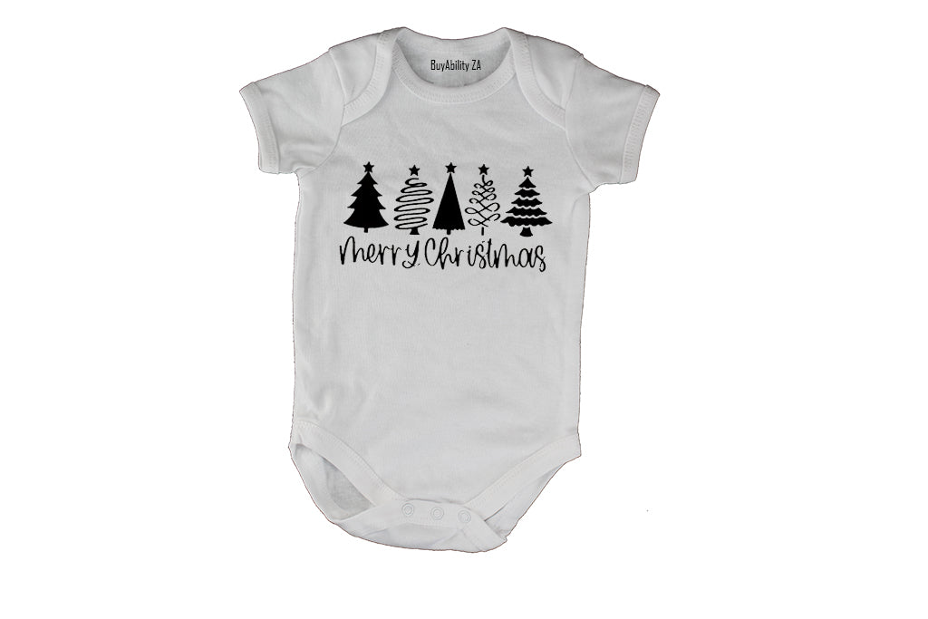 Merry Christmas - Trees Design - Baby Grow
