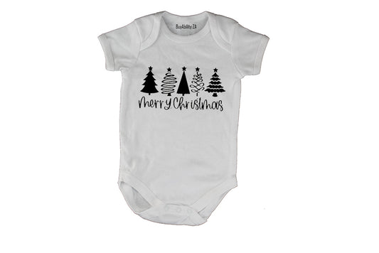 Merry Christmas - Trees Design - Baby Grow