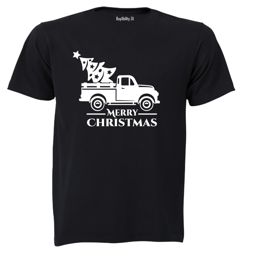 Merry Christmas - Truck - Adults - T-Shirt