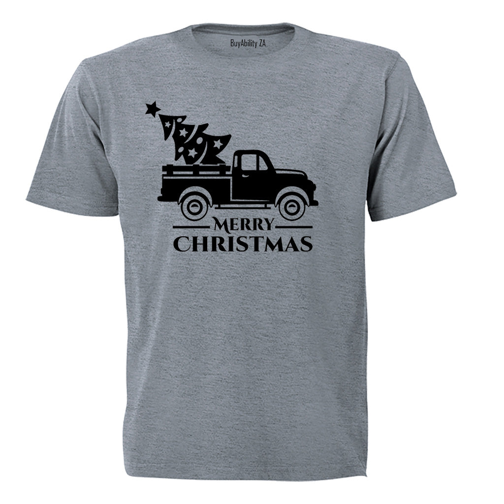 Merry Christmas - Truck - Adults - T-Shirt