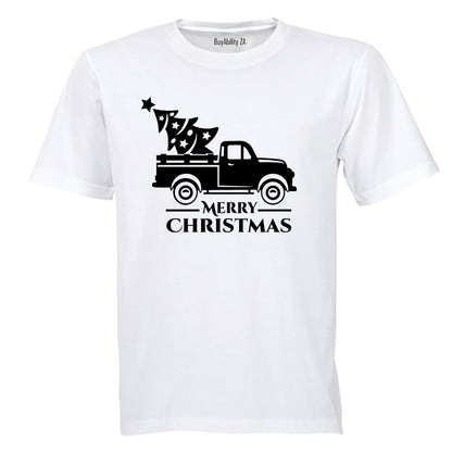 Merry Christmas - Truck - Adults - T-Shirt
