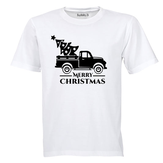 Merry Christmas - Truck - Adults - T-Shirt