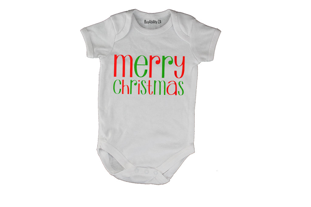 Merry Christmas - Colourful - Baby Grow